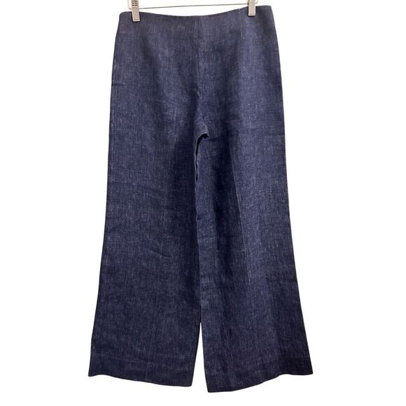 Theory Terena B Wide-Leg Linen Pants size 0 minimalist natural fiber nautical - Picture 4 of 10